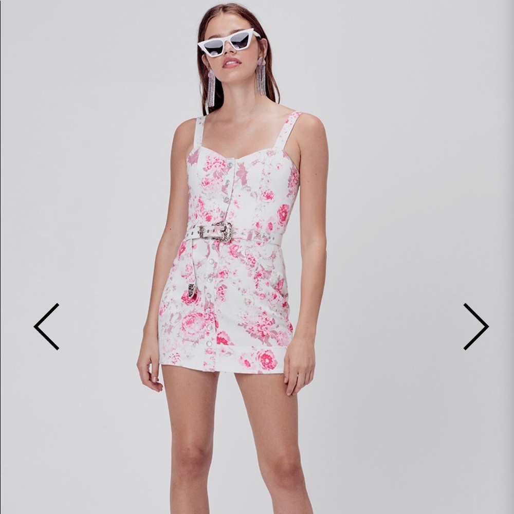 S - for love & lemons Weston denim mini dress